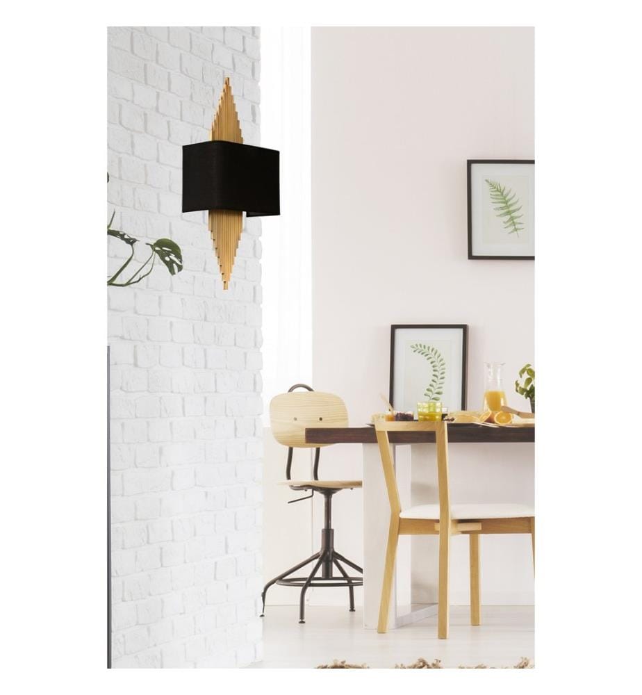 Wall Lamp, Gold, Black, METAL BODY, FABRIC CAP