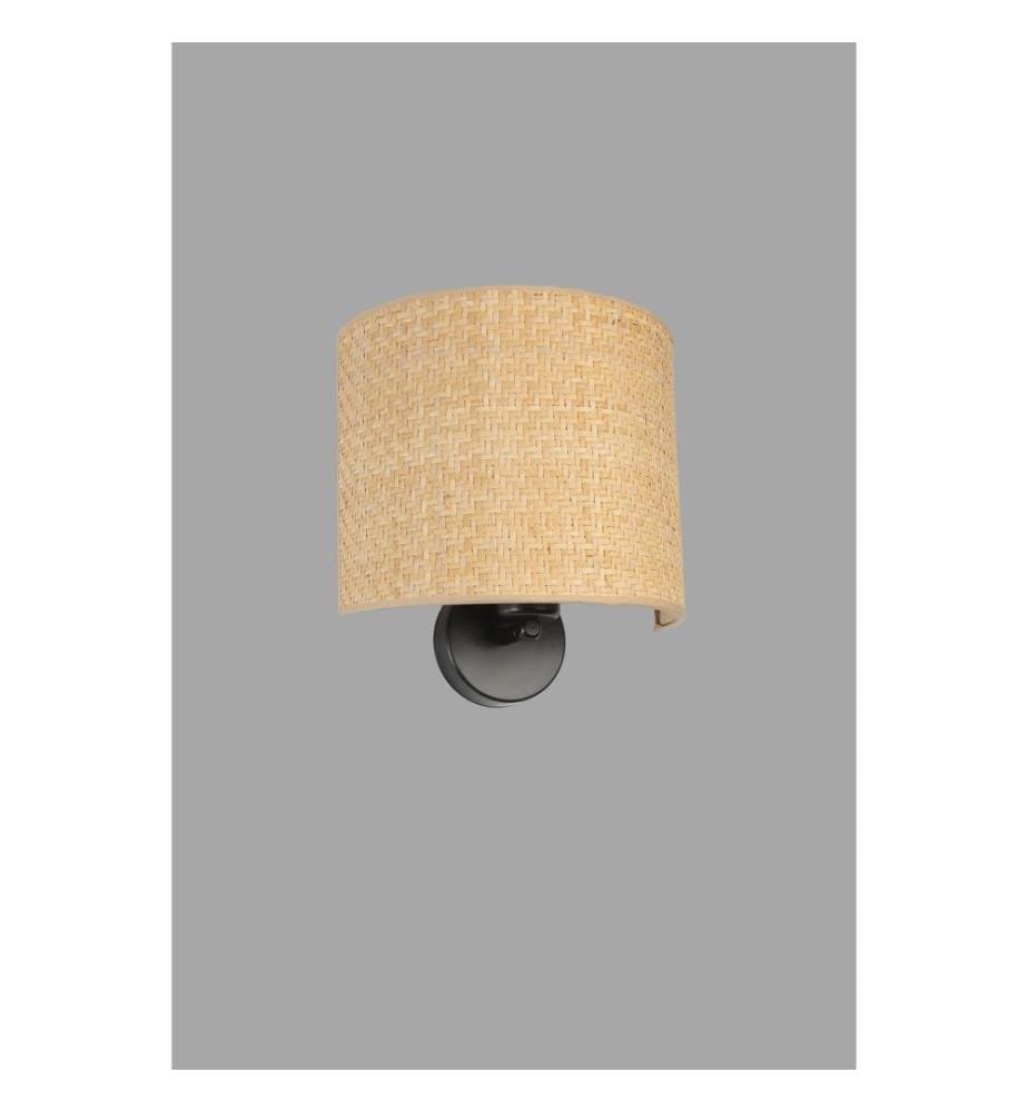 Applique murale, beige, CORPS EN MÉTAL, CAPUCHON EN TISSU