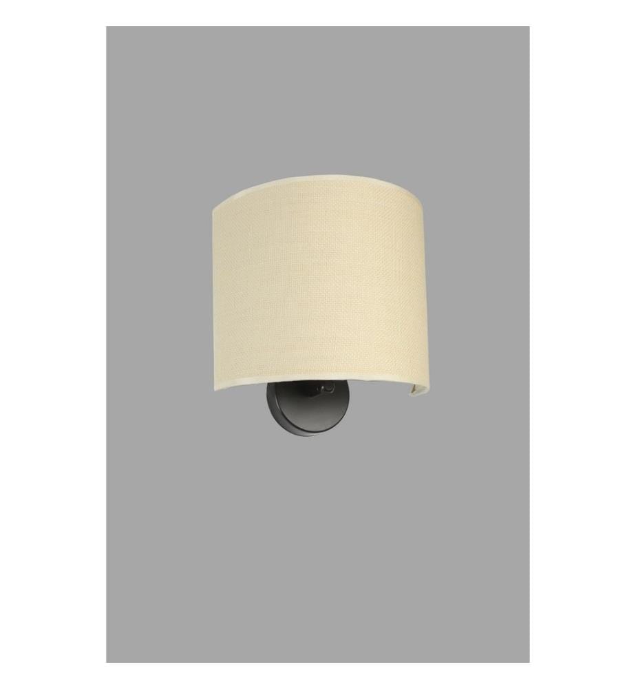 Wandleuchte, Creme, Metallkörper, Stoffkappe