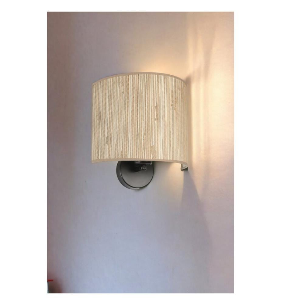 Wandleuchte, Creme, Metallkörper, Stoffkappe