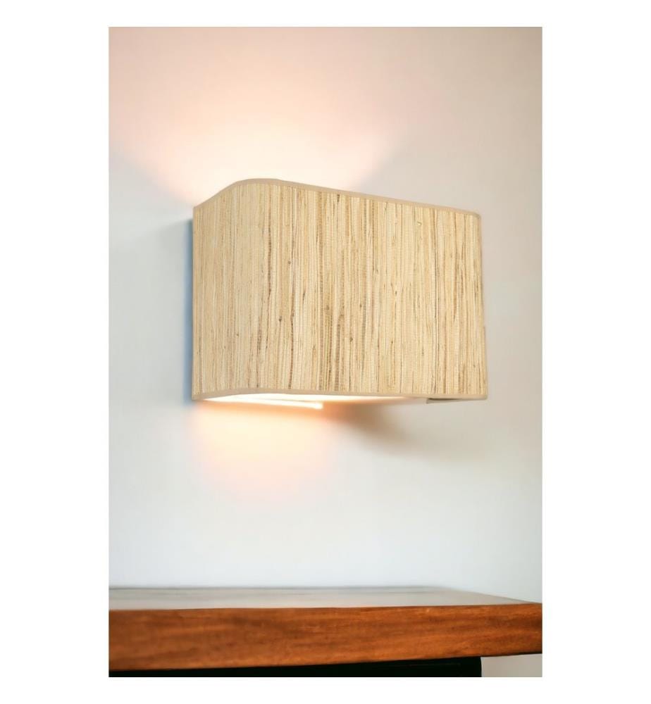 Wandleuchte, Creme, Metallkörper, Stoffkappe