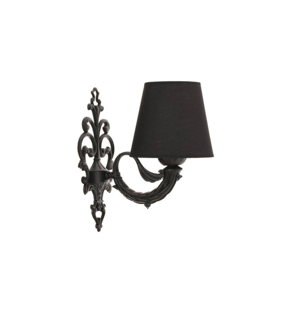 Wandleuchte, Schwarz, Metallkörper, PVC-Kappe