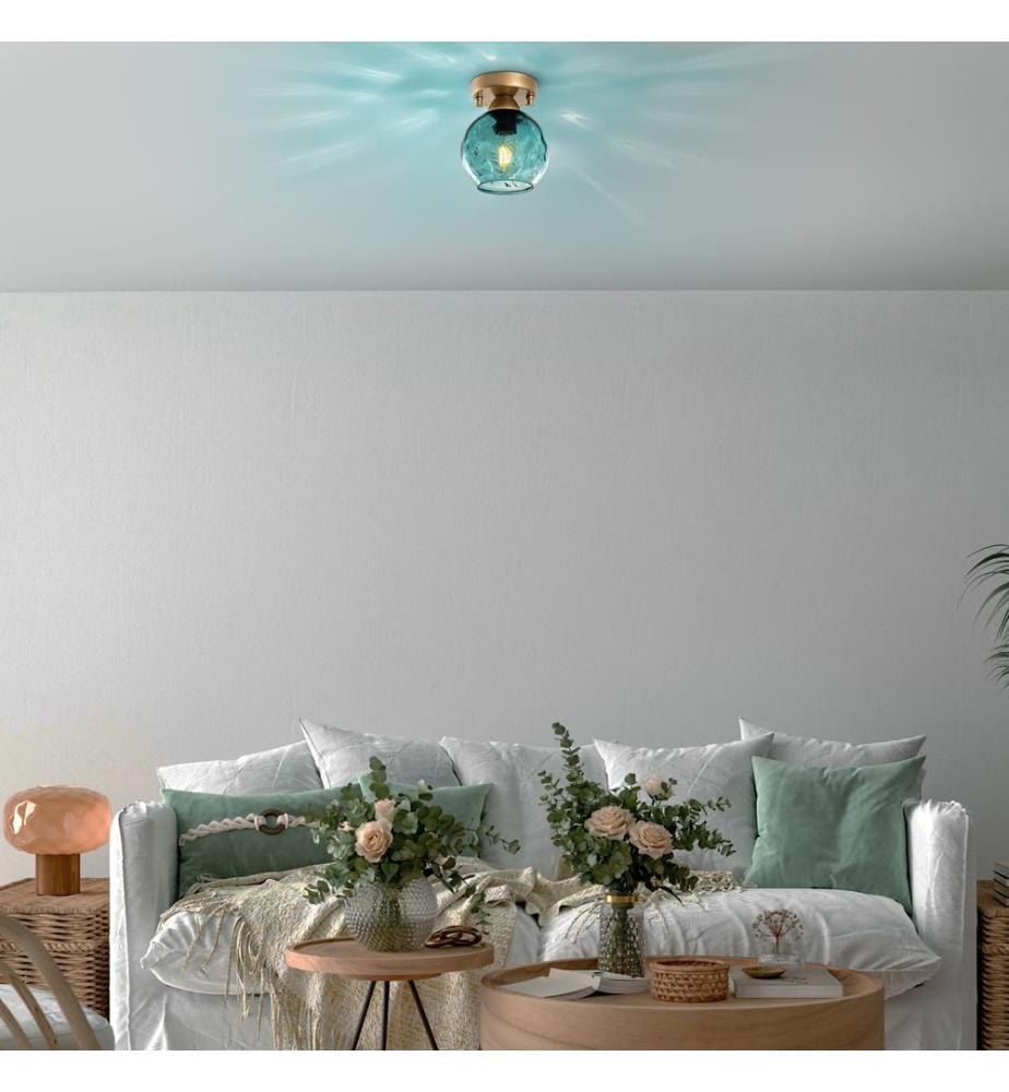 Wall Lamp, Black, Metal Body, Glass Cap