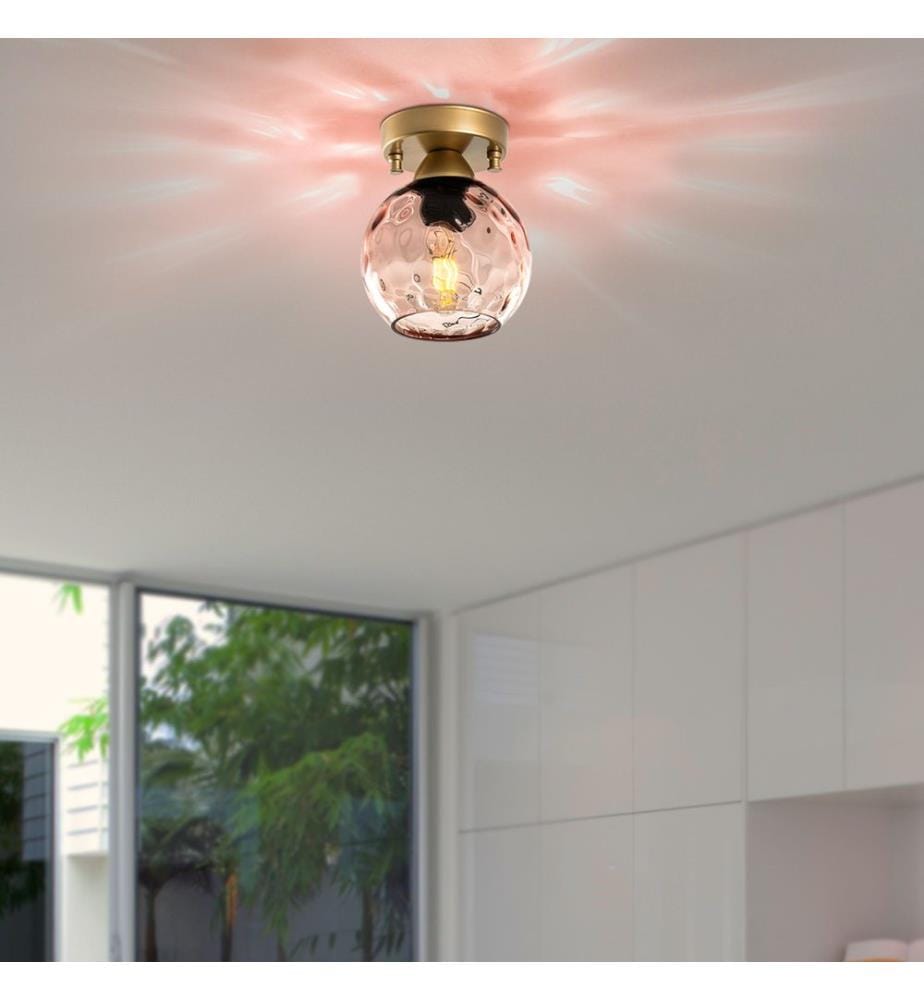 Wall Lamp, Black, Metal Body, Glass Cap