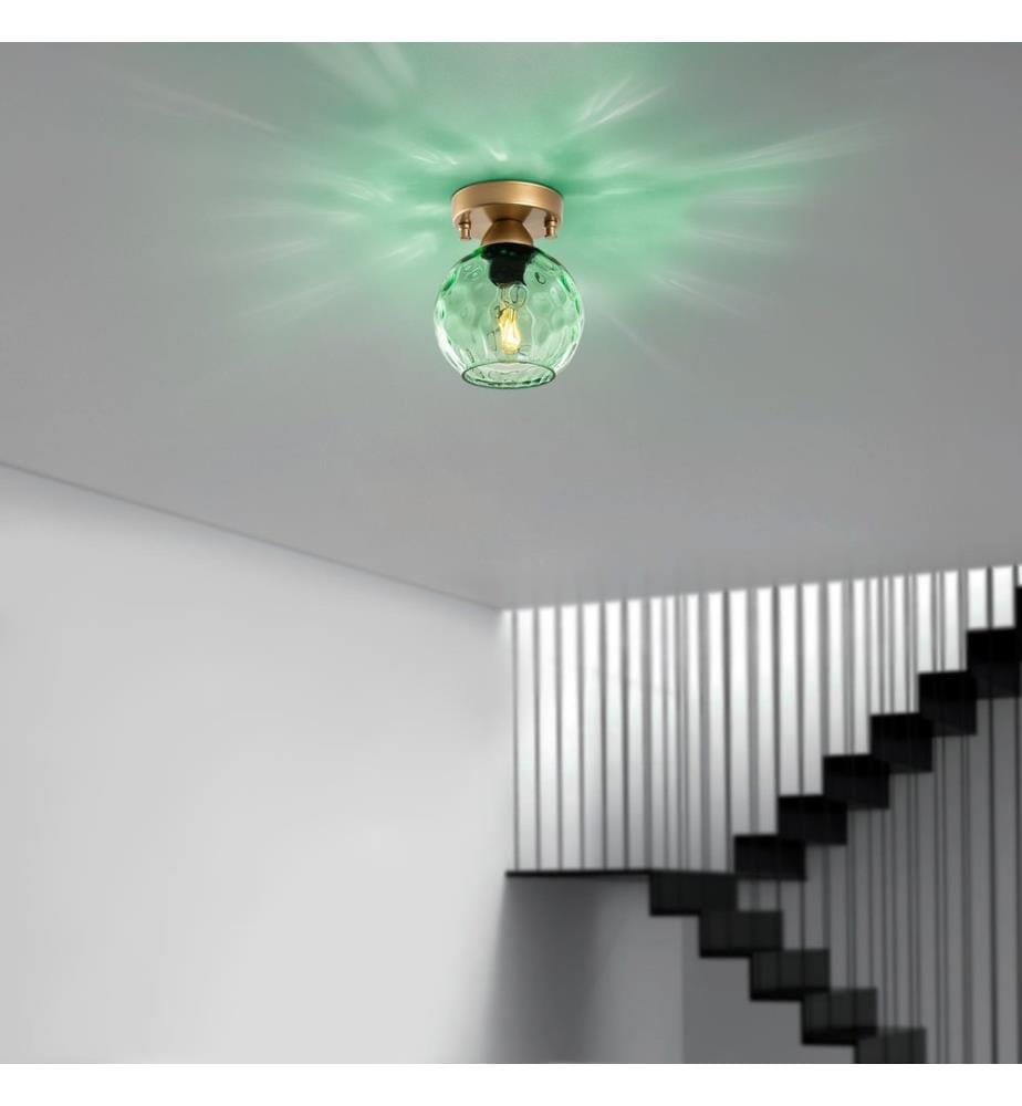 Wall Lamp, Black, Metal Body, Glass Cap