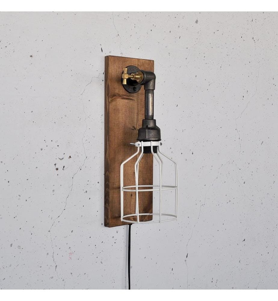 Applique murale, en bois, noire, 100 % BOIS MASSIF