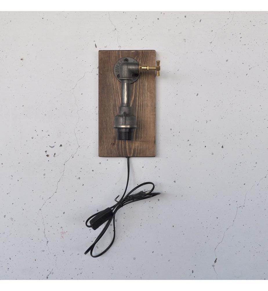 Applique murale, en bois, noire, 100 % BOIS MASSIF