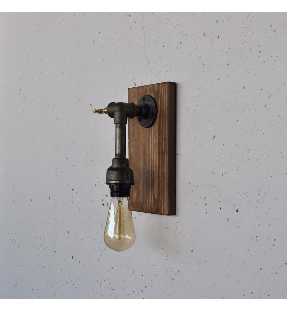 Applique murale, en bois, noire, 100 % BOIS MASSIF