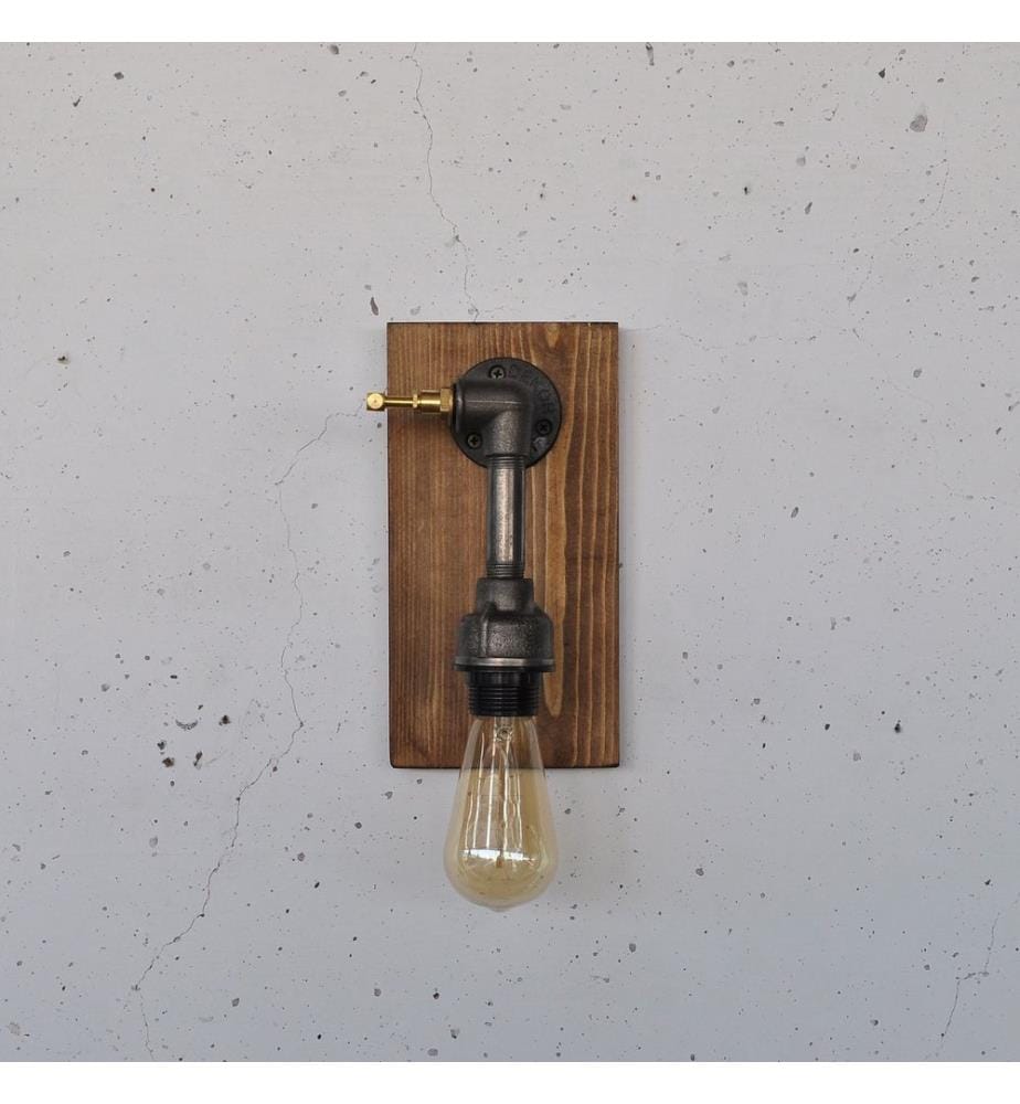 Applique murale, en bois, noire, 100 % BOIS MASSIF