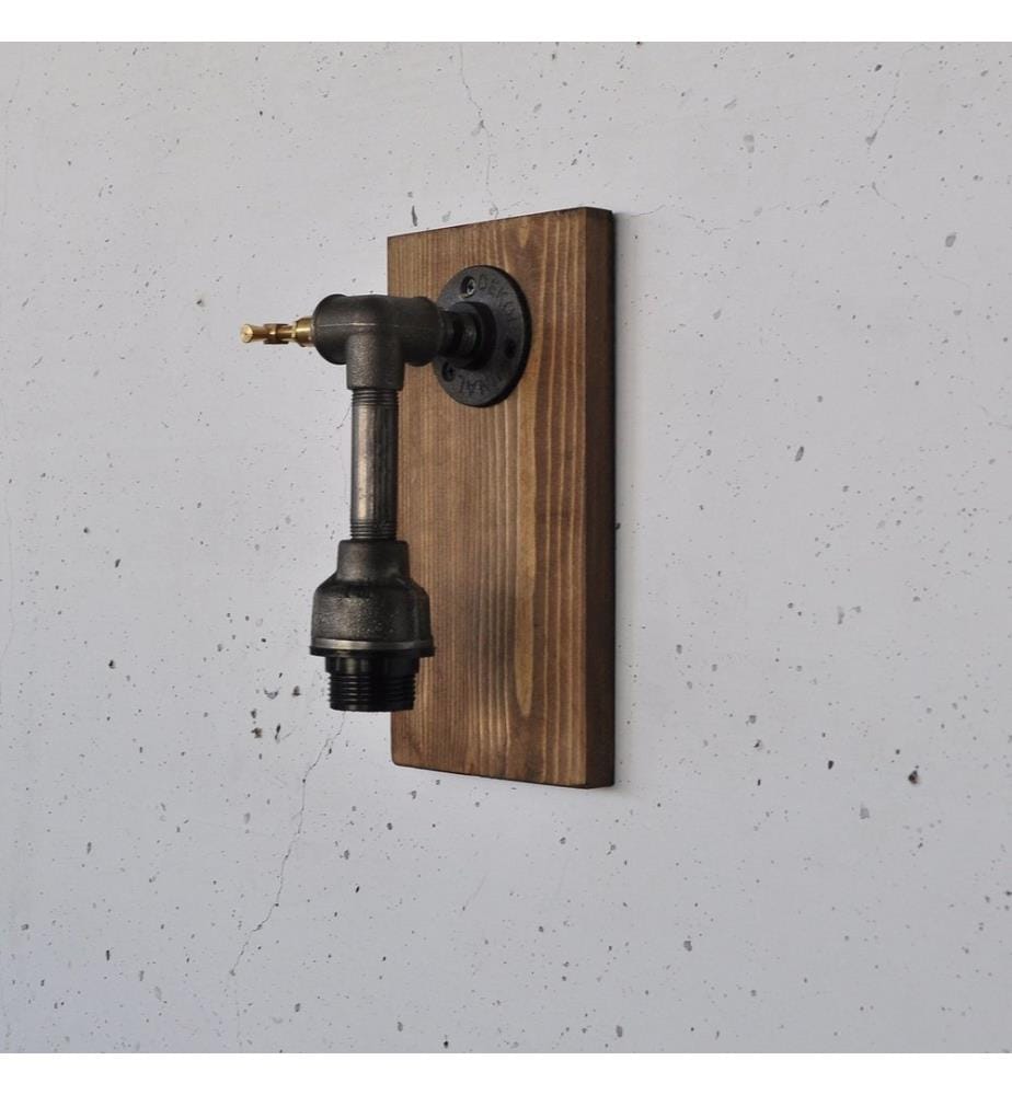 Applique murale, en bois, noire, 100 % BOIS MASSIF