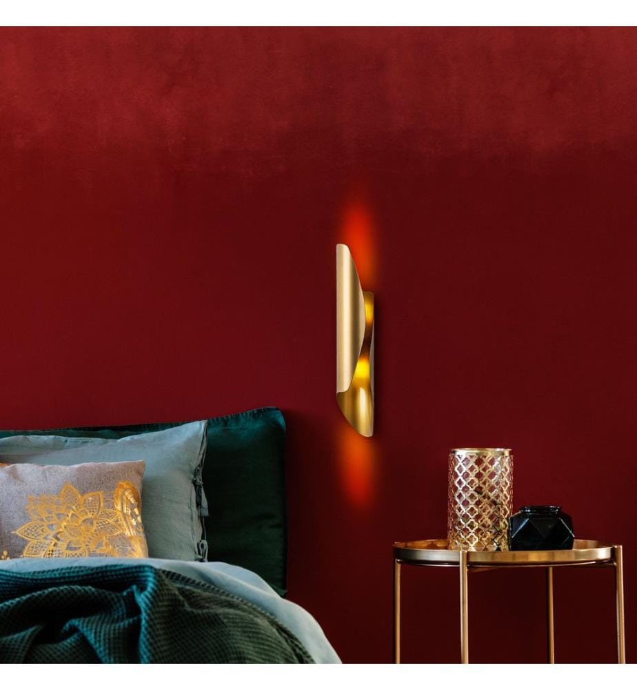 Wall Lamp, Gold, Metal Body, Metal Cap