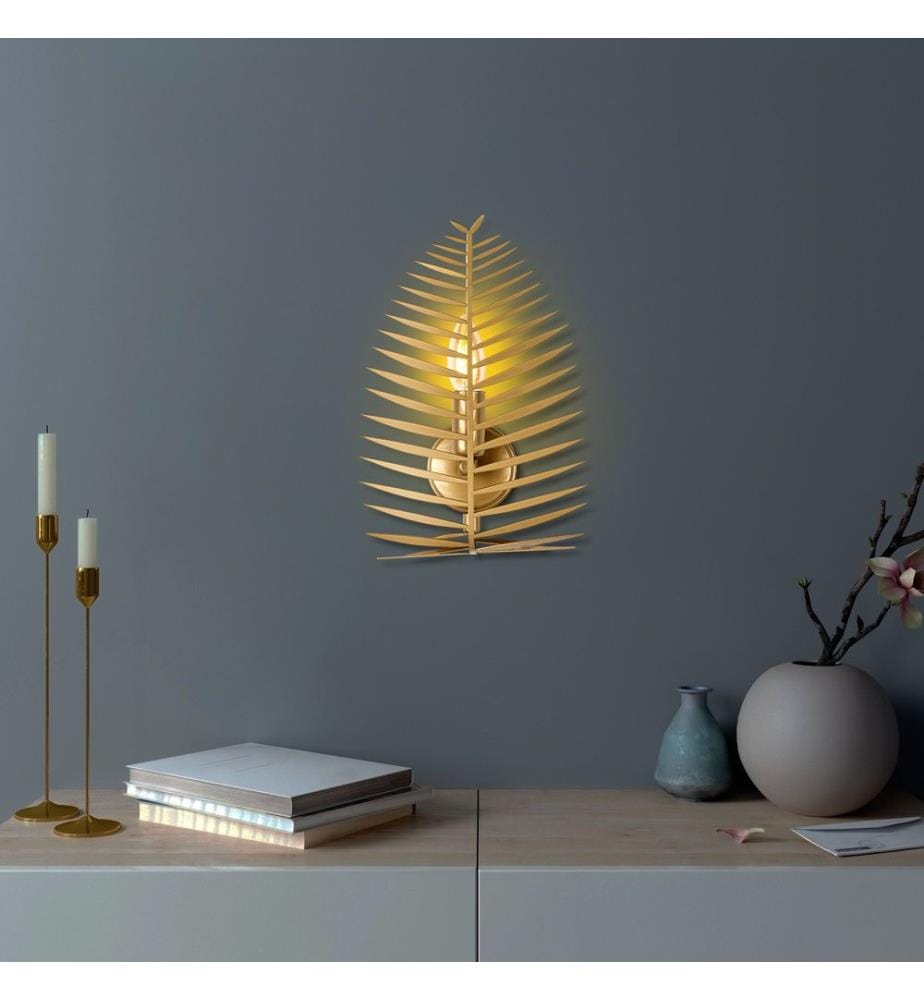 Wandleuchte, gold, Metallkörper, Metallkappe