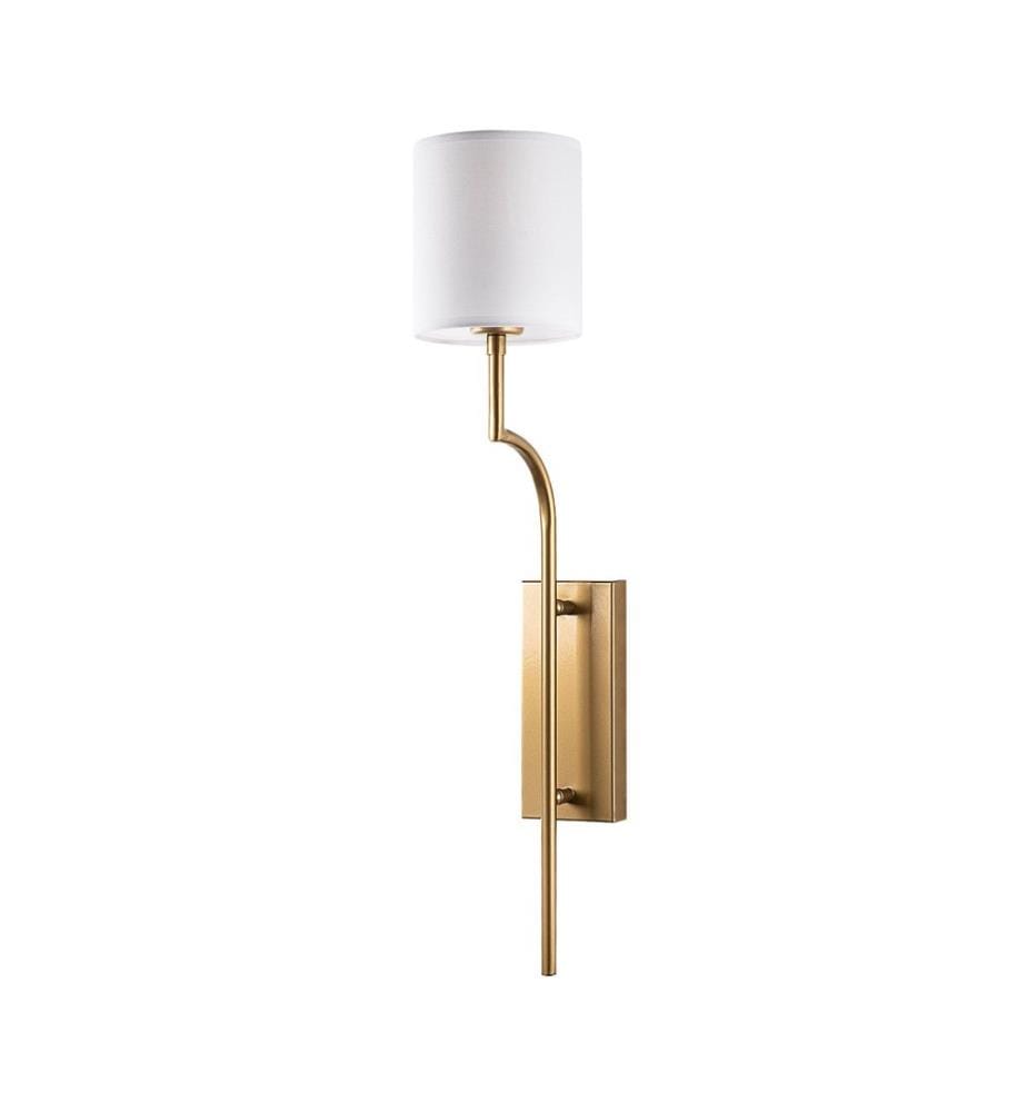 Wall Lamp, Gold, Metal Body, Fabric Cap