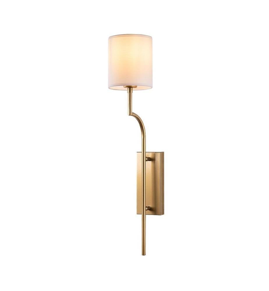Wall Lamp, Gold, Metal Body, Fabric Cap