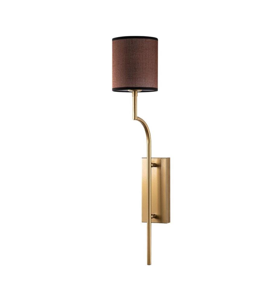 Wall Lamp, Gold, Metal Body, Fabric Cap