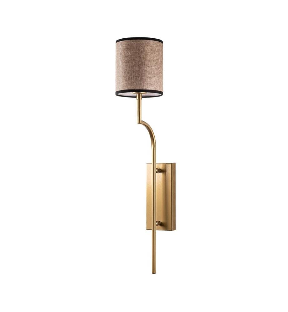 Wall Lamp, Gold, Metal Body, Fabric Cap