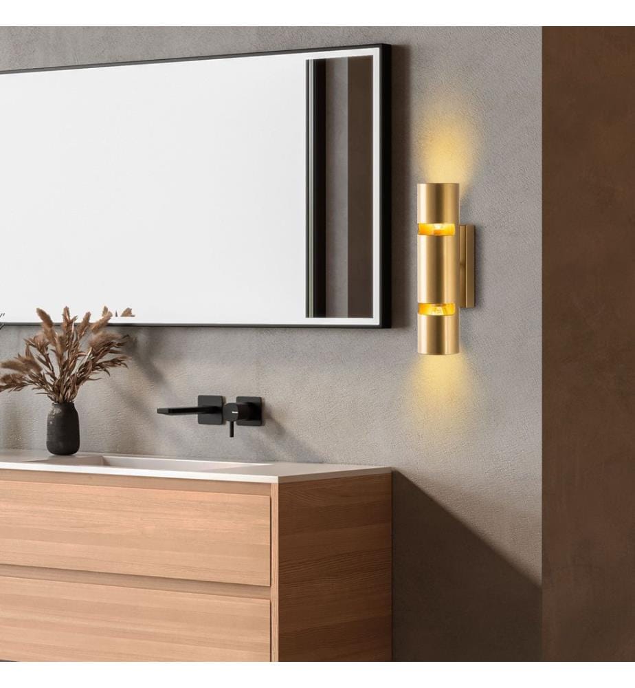 Wall Lamp, Gold, Metal Body, Metal Cap