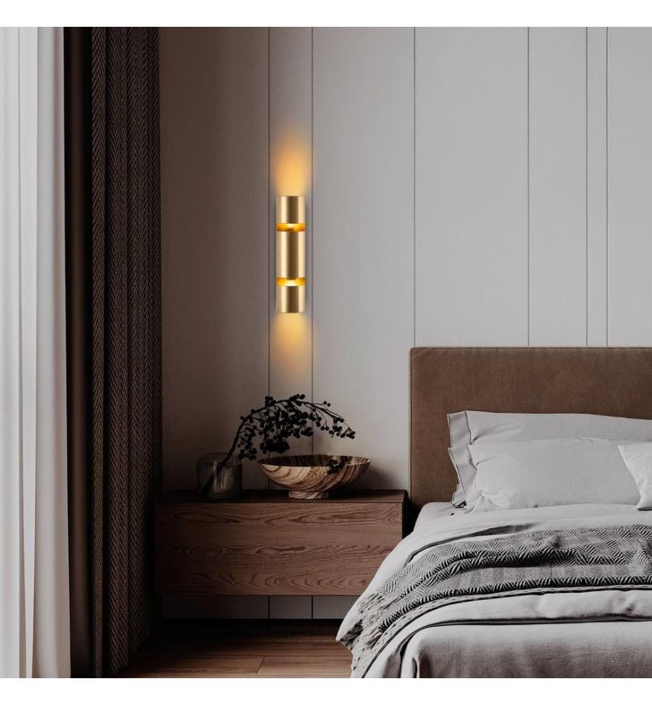Wall Lamp, Gold, Metal Body, Metal Cap