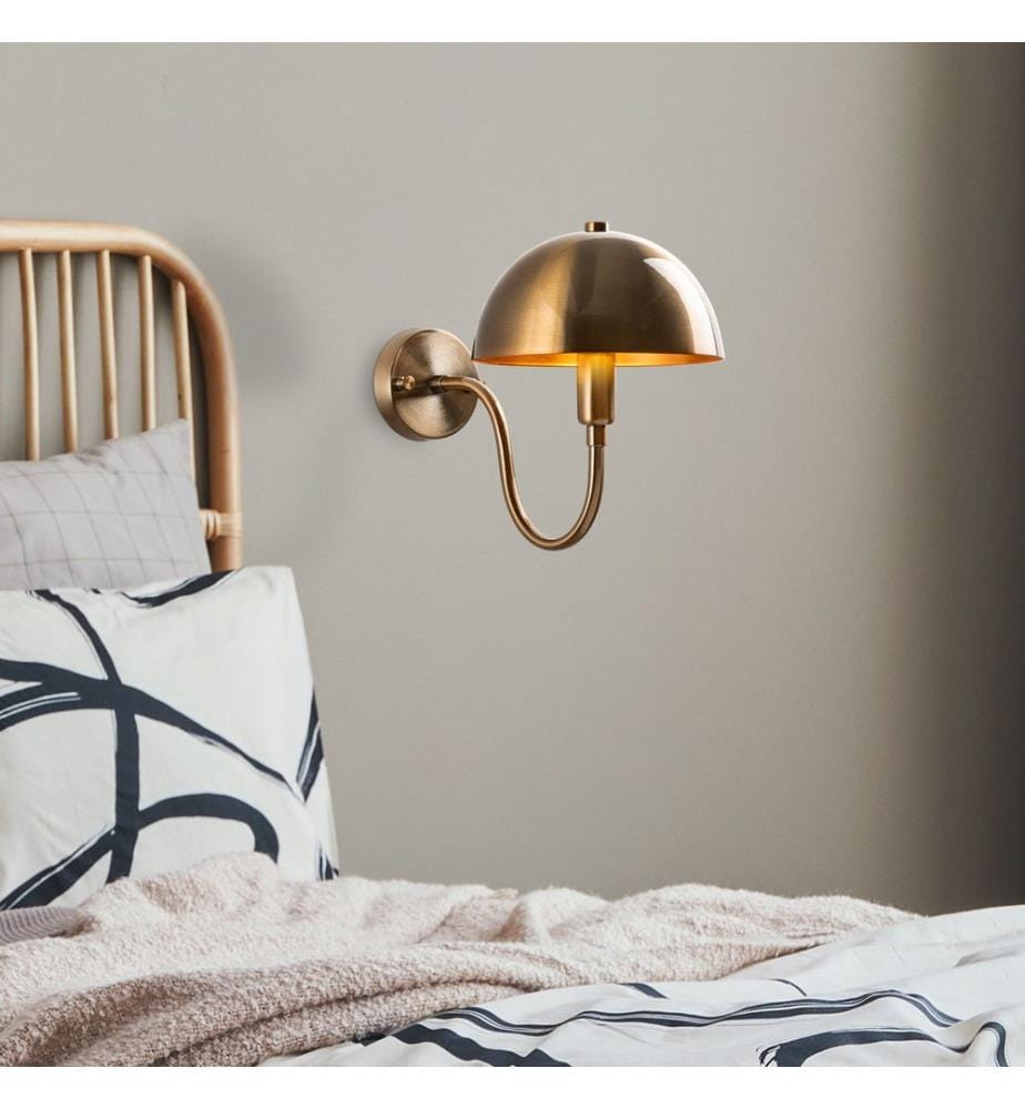 Wall Lamp, Gold, Metal Body, Metal Cap