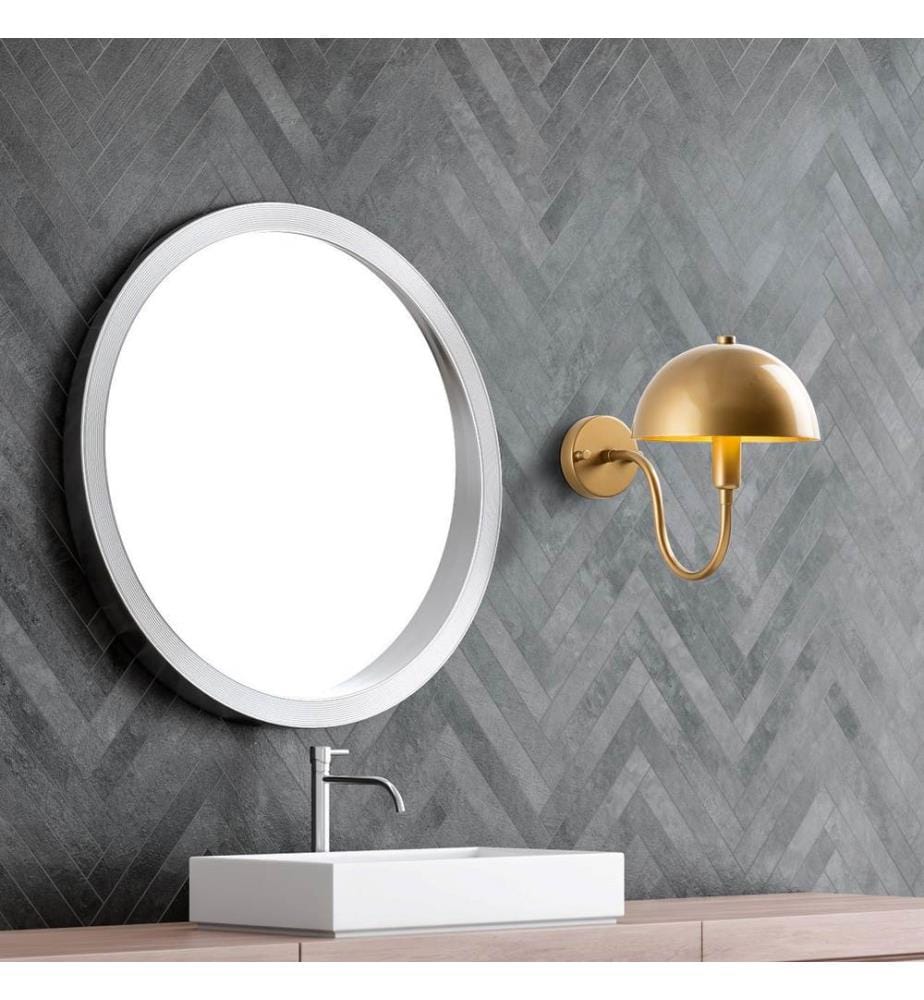 Wall Lamp, Gold, Metal Body, Metal Cap