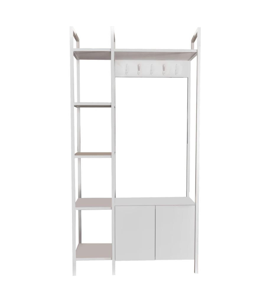 Hall Stand, White, Melamine Coated Particle Board