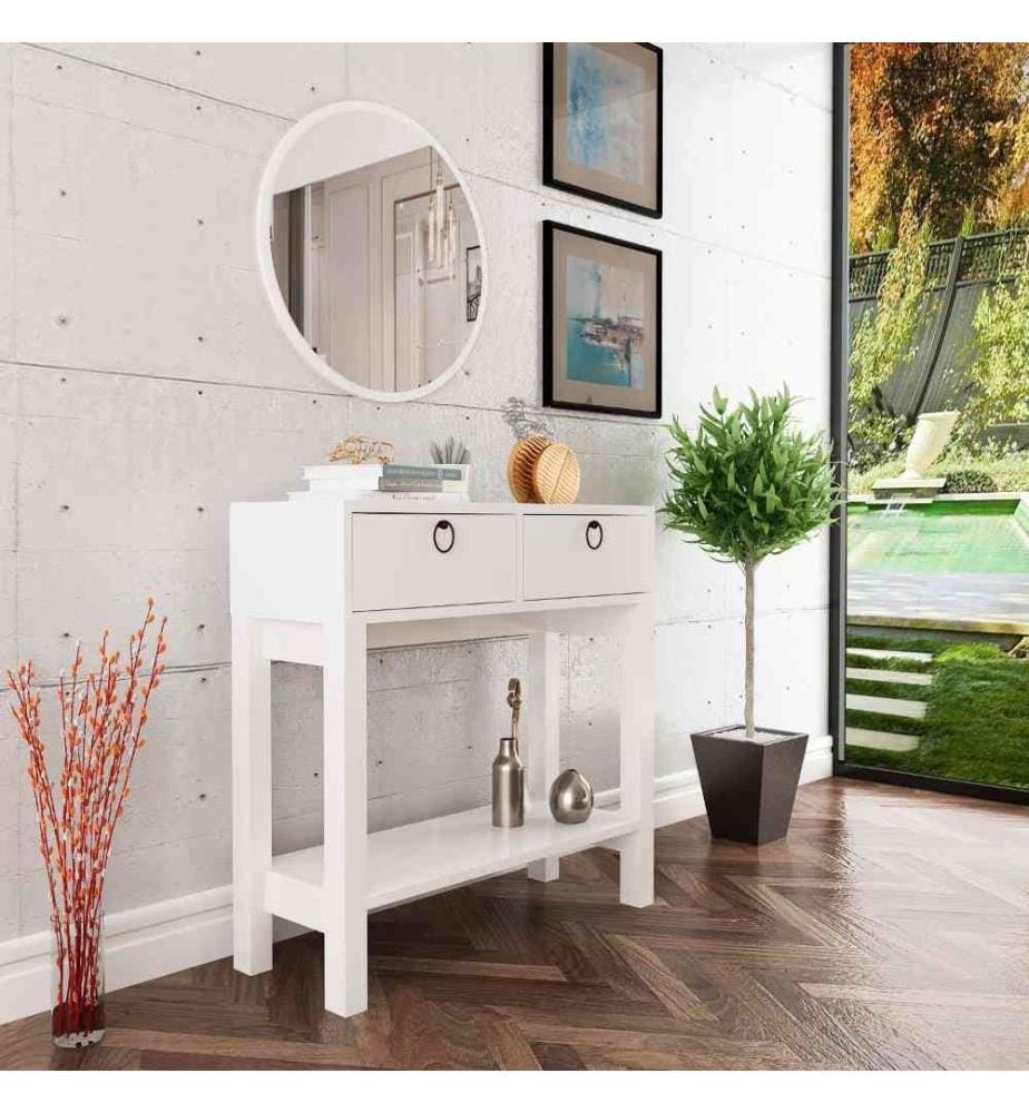 Buffet, blanc, panneau de particules mélaminé