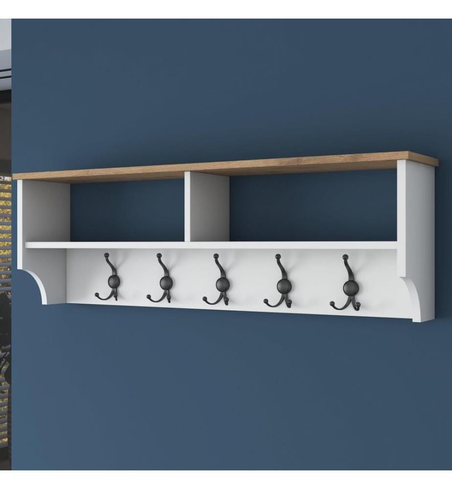 Hall Stand, White Walnut, Melamine Coated Particle Board