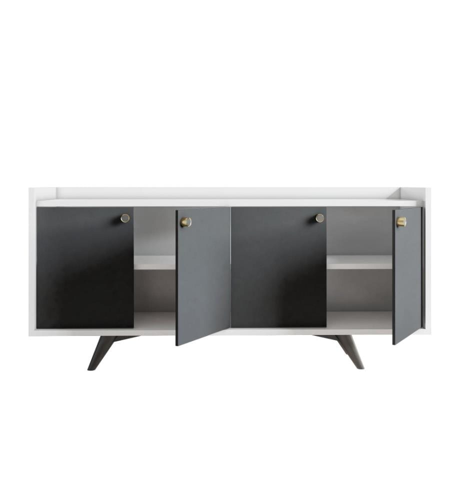 Console, blanc anthracite, panneau de particules mélaminé