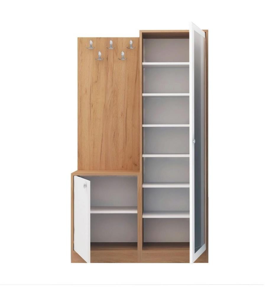Hall Stand, Oak White, Melamine Coated Particle Board