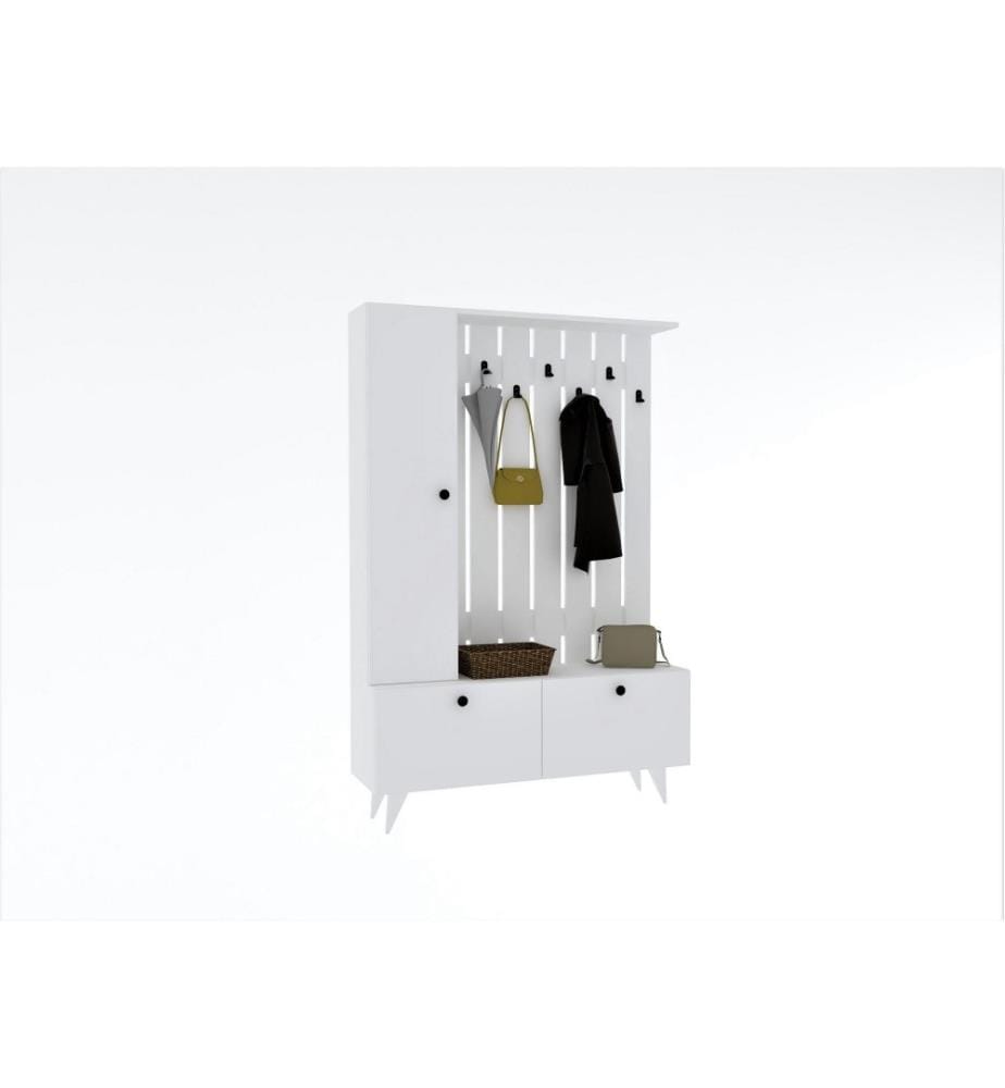 Stand da sala, bianco, pannello di particelle rivestito di melamina