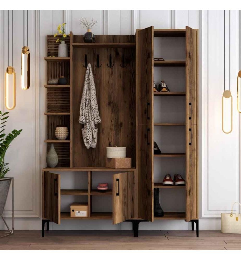 Hall Stand, Noyer, Panneau de particules mélaminé