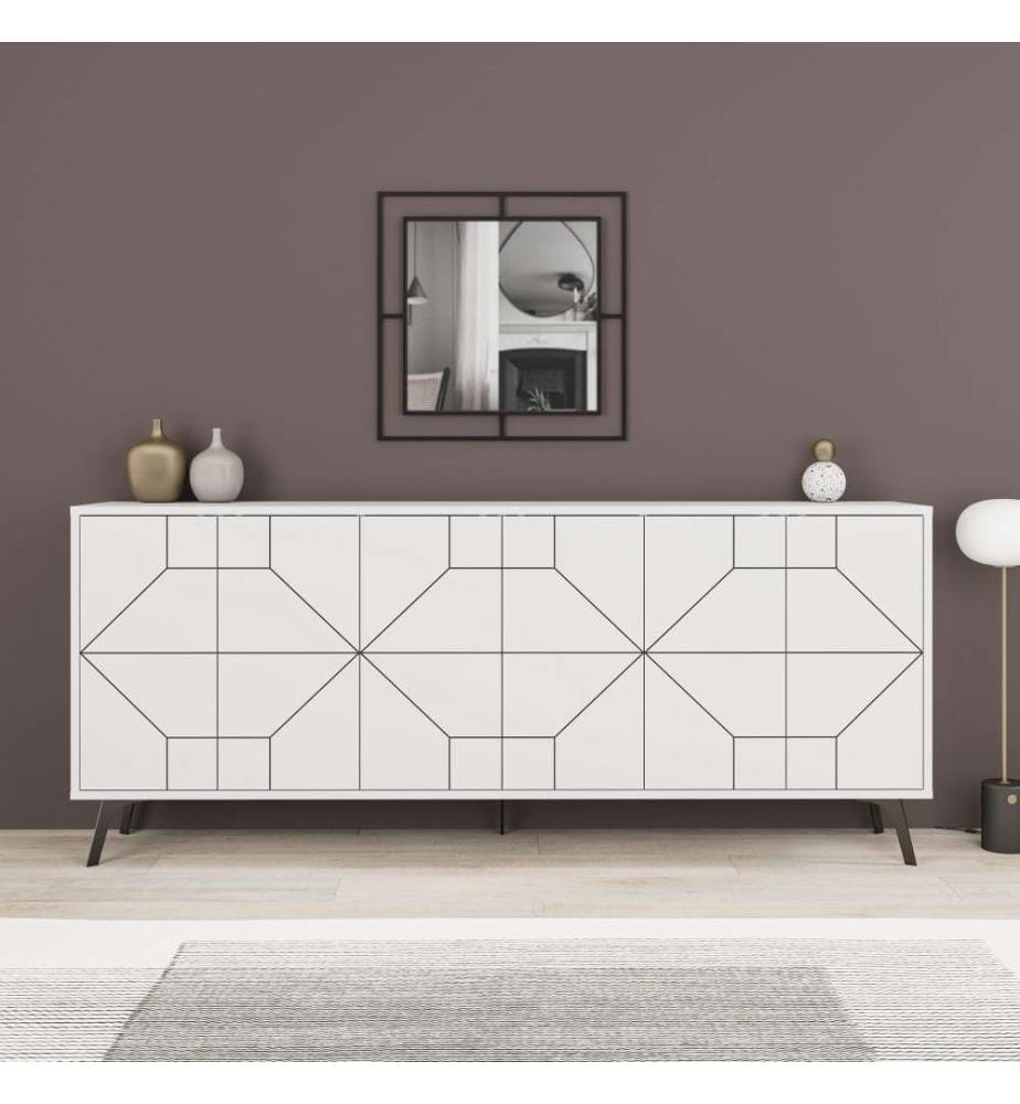 Console, blanc, panneau de particules mélaminé