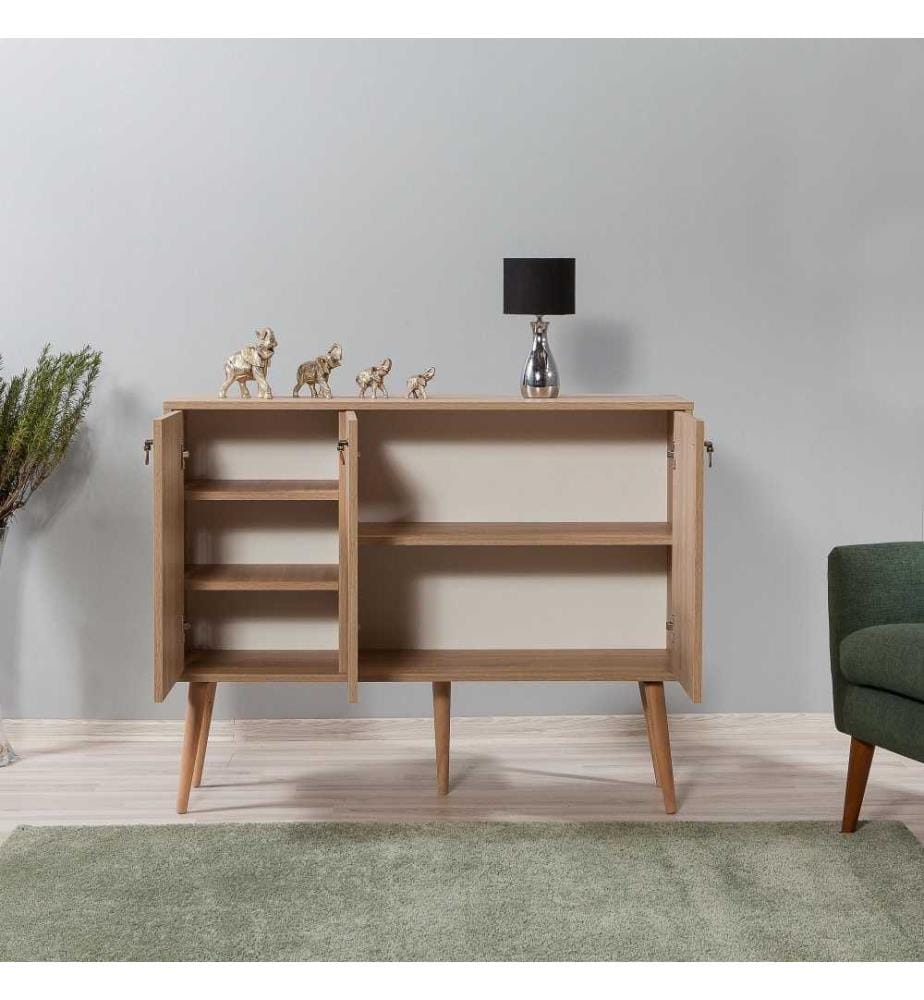 Console, chêne Sonoma, panneau de particules mélaminé