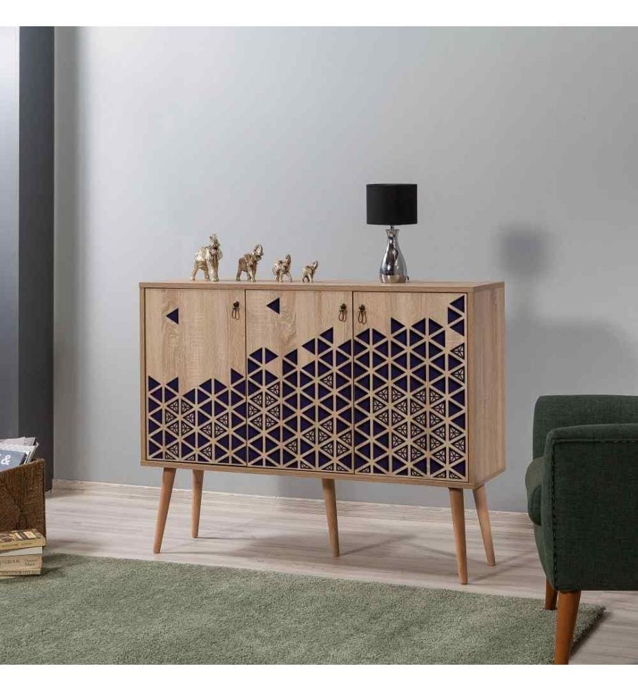Console, chêne Sonoma, panneau de particules mélaminé