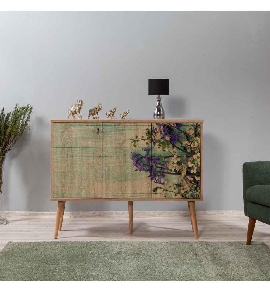 Console, chêne Sonoma, panneau de particules mélaminé