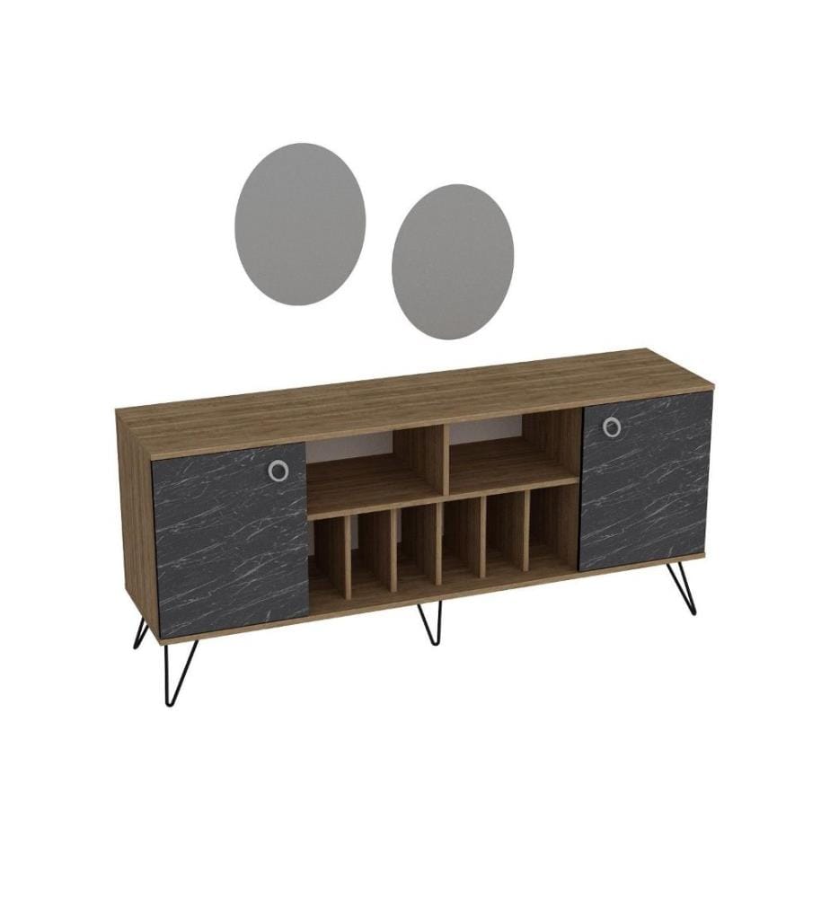 Console, noyer noir, panneau de particules mélaminé