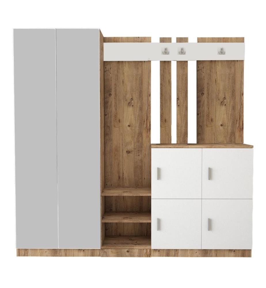Hall Stand, Atlantic Pine White, panneau de particules mélaminé
