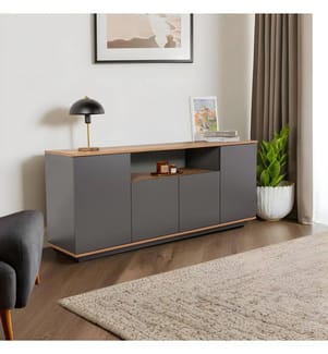 Console, antracite, pino atlantico, PANNELLO DI PARTICELLE RIVESTITO AL 100% IN MELAMINA