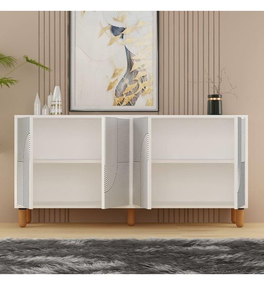 Console, blanc, PANNEAU DE PARTICULES ENTIÈREMENT RECOUVERT DE MÉLAMINE