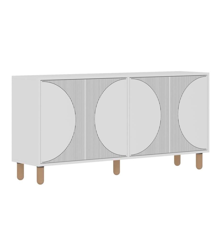 Console, blanc, PANNEAU DE PARTICULES ENTIÈREMENT RECOUVERT DE MÉLAMINE