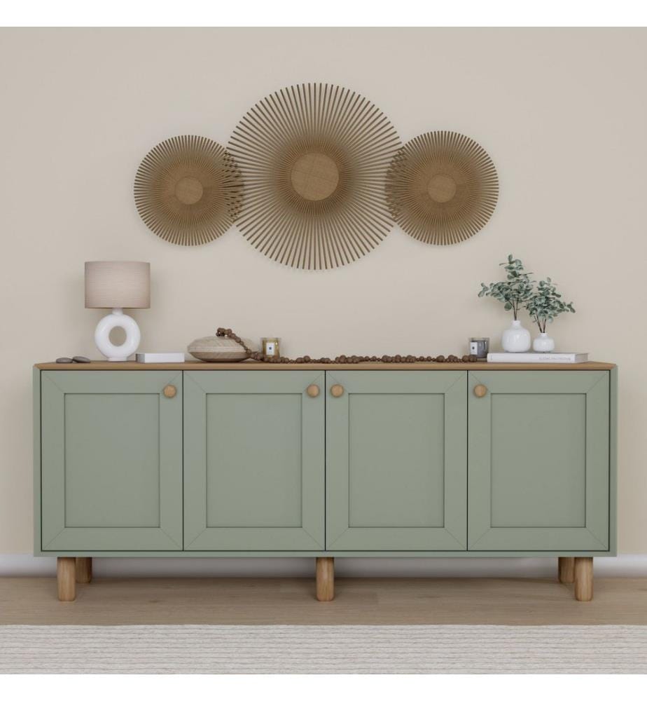 Console, verte, 100 % PANNEAU DE PARTICULES REVÊTU DE MÉLAMINE