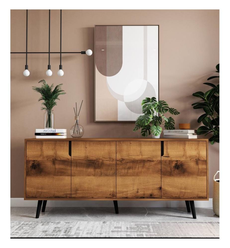 Console, noce, 100% MELAMINICO RIVESTITO IN TRIBRITTO