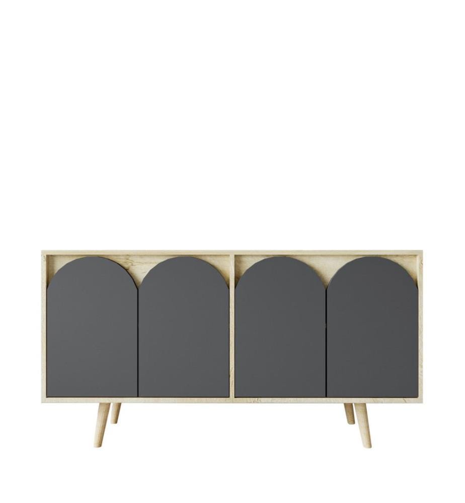 Console, rovere zaffiro, antracite, 100% MELAMMINA RIVESTITA IN TRIBRELLO