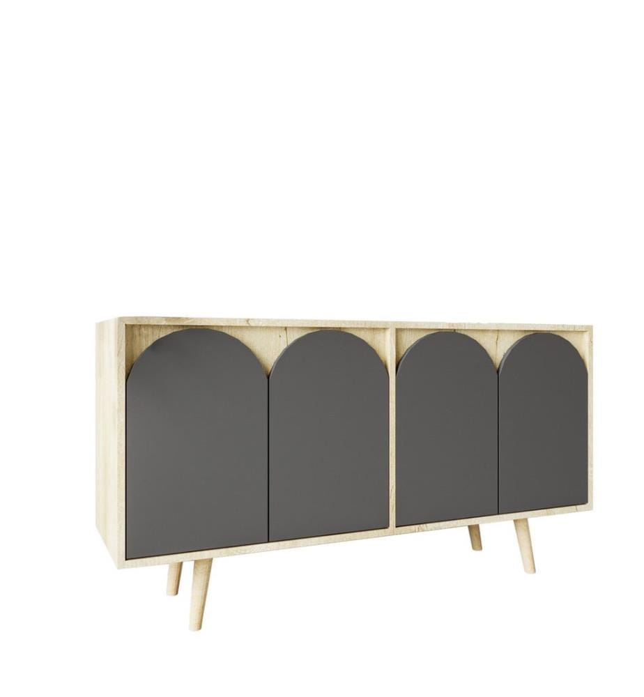 Console, rovere zaffiro, antracite, 100% MELAMMINA RIVESTITA IN TRIBRELLO