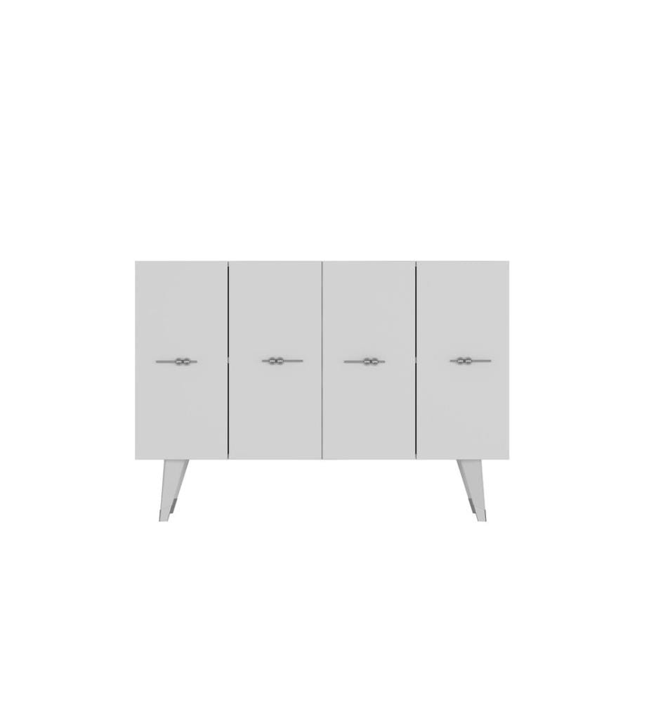 Konsole, Silber, Weiss, 100 % MELAMINBESCHICHTETE SPANPLATTE