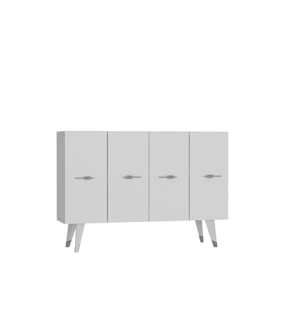 Konsole, Silber, Weiss, 100 % MELAMINBESCHICHTETE SPANPLATTE