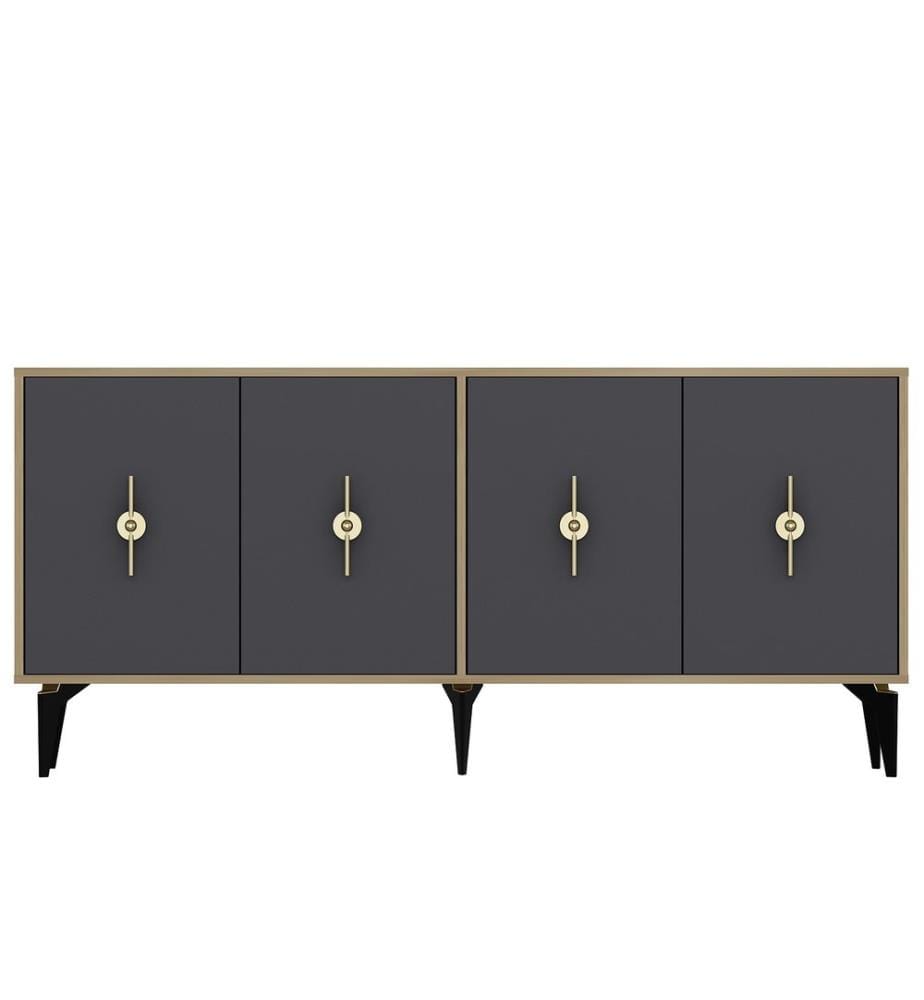 Console, rovere zaffiro, antracite, 100% MELAMINICO RIVESTITO IN PARTICELLE DI LEGNO