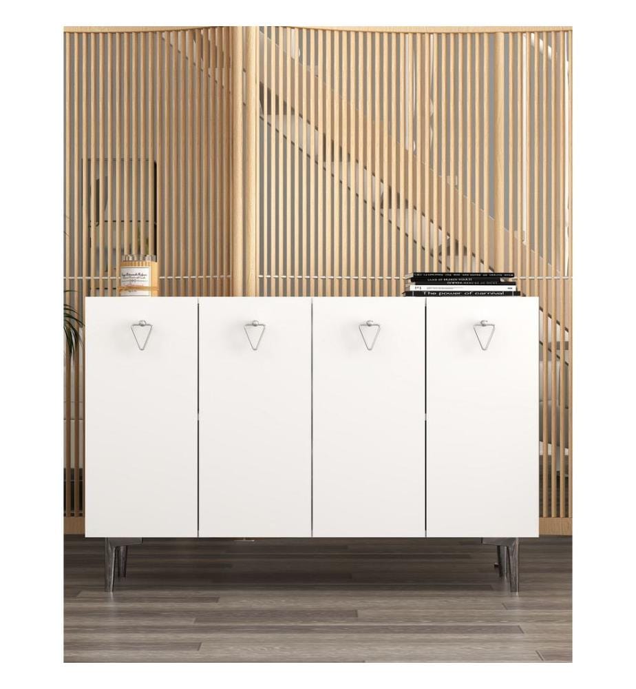 Konsole, Weiss, Silber, 100 % MELAMINBESCHICHTETE SPANPLATTE