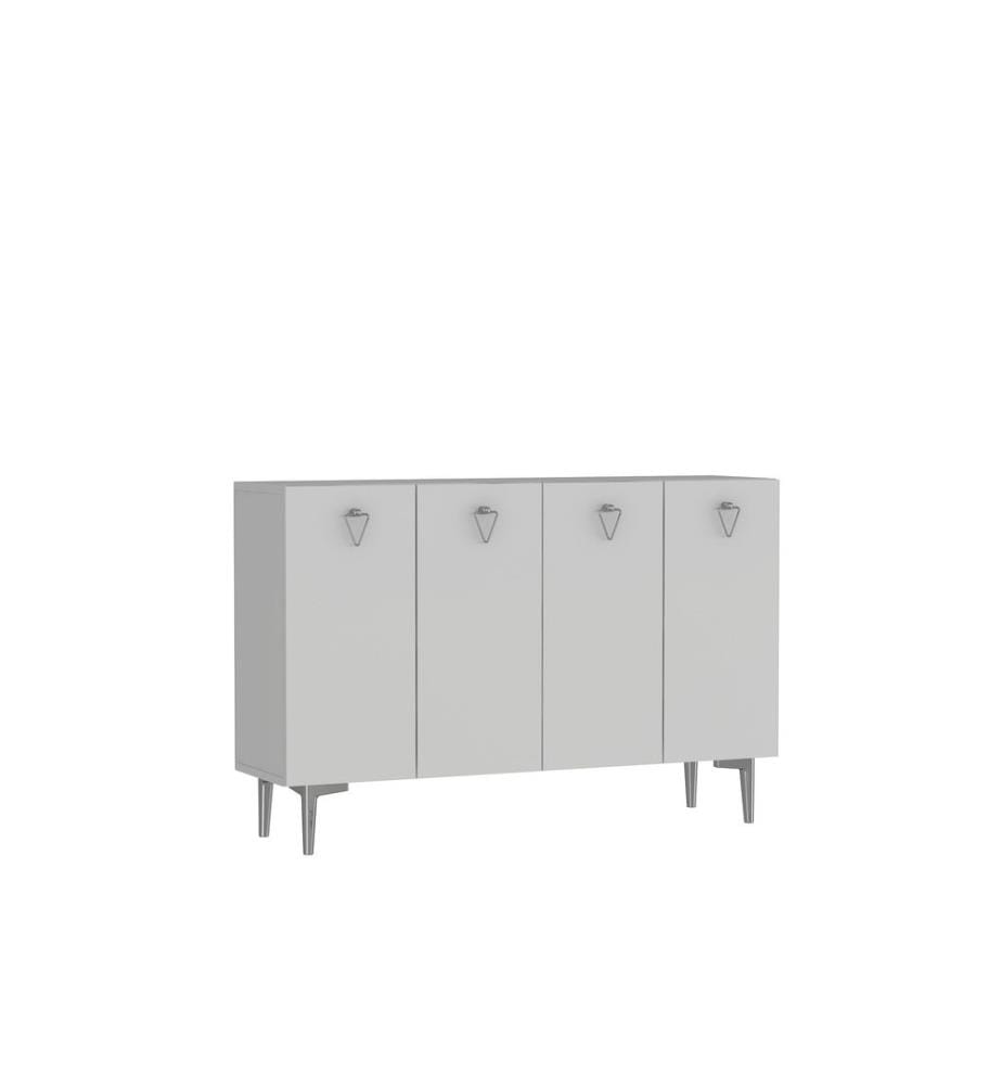 Konsole, Weiss, Silber, 100 % MELAMINBESCHICHTETE SPANPLATTE