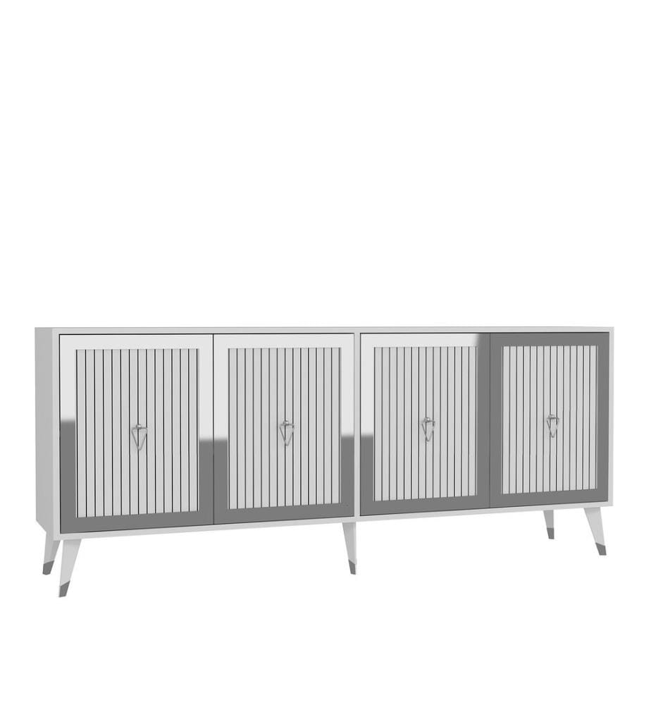 Konsole, Weiss, Silber, 100 % MELAMINBESCHICHTETE SPANPLATTE